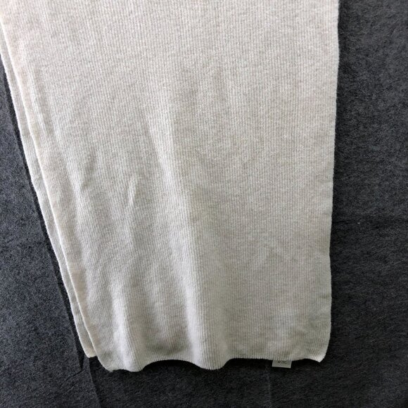 J. Crew Ribbed Scarf Super Soft Yarn Beige Ivory Wool Alpaca Blend Rectangle - Picture 4 of 9